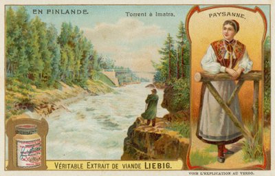 Peasant and Lmatra Waterfall by European School